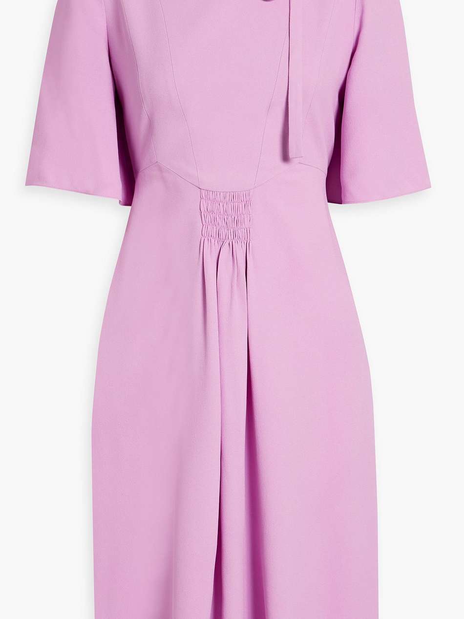 shirred crepe dress