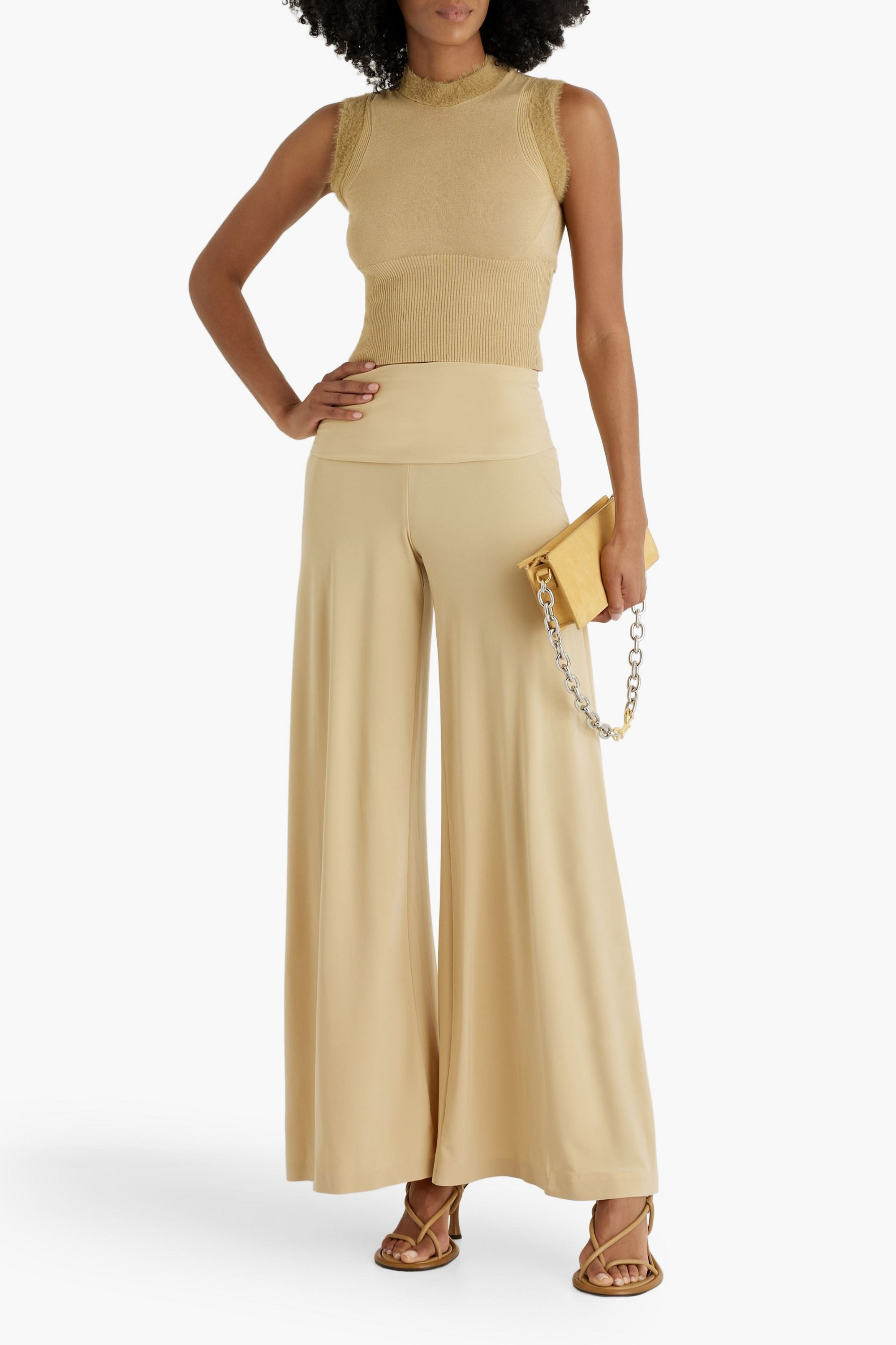 Norma Kamali Stretch-jersey wide-leg pants