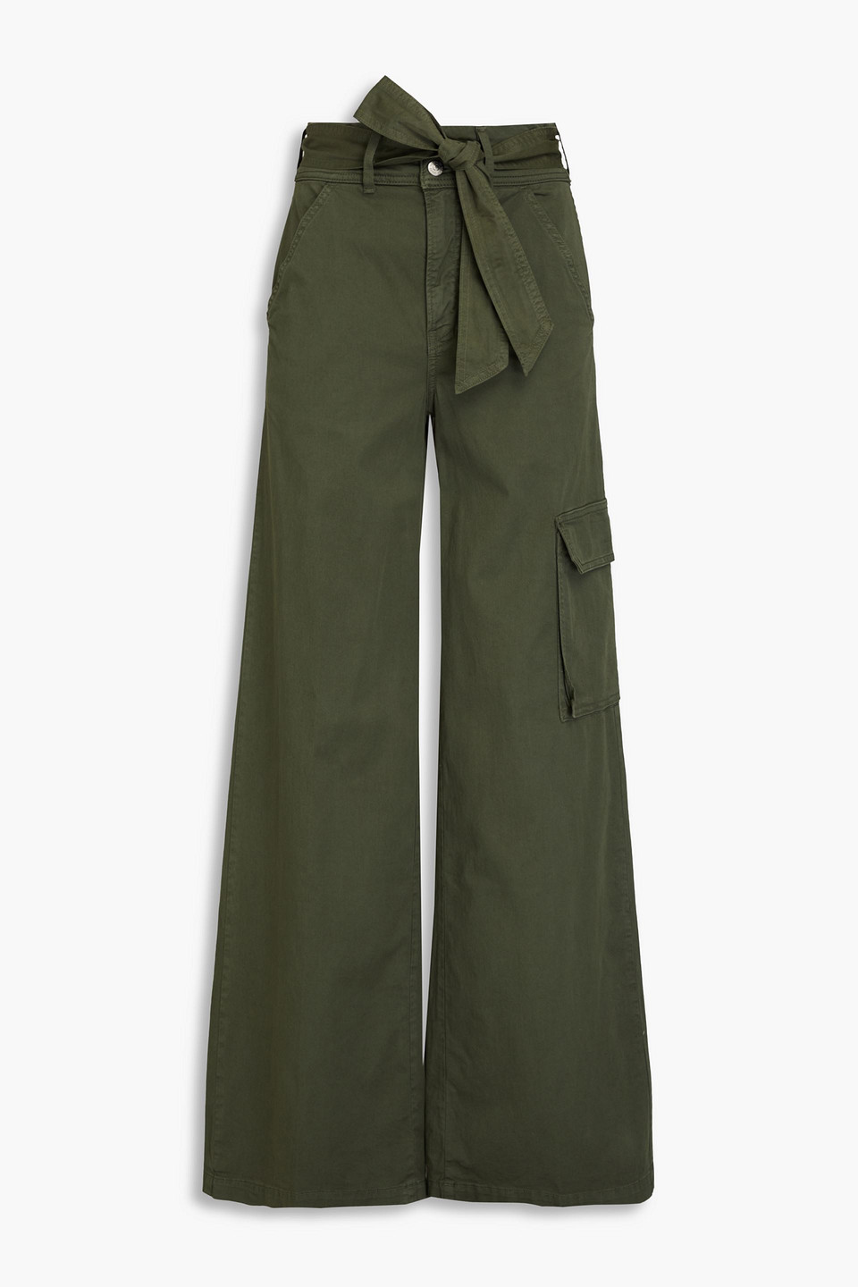 Veronica Beard Belissa Cotton-blend Twill Cargo Pants In Army Green