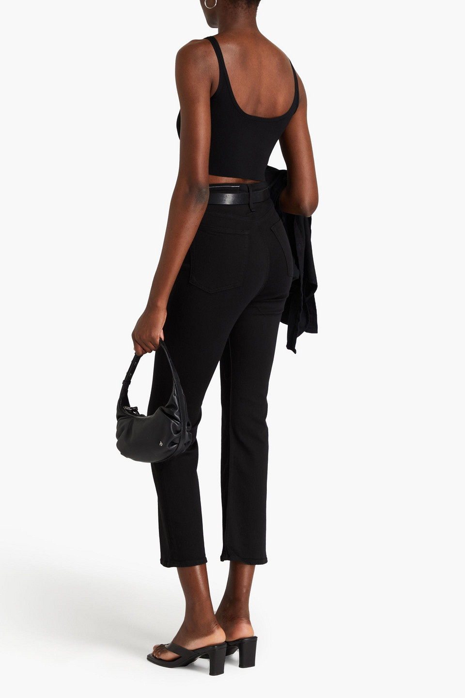 Rag & Bone Casey High-rise Kick-flare Jeans In Black