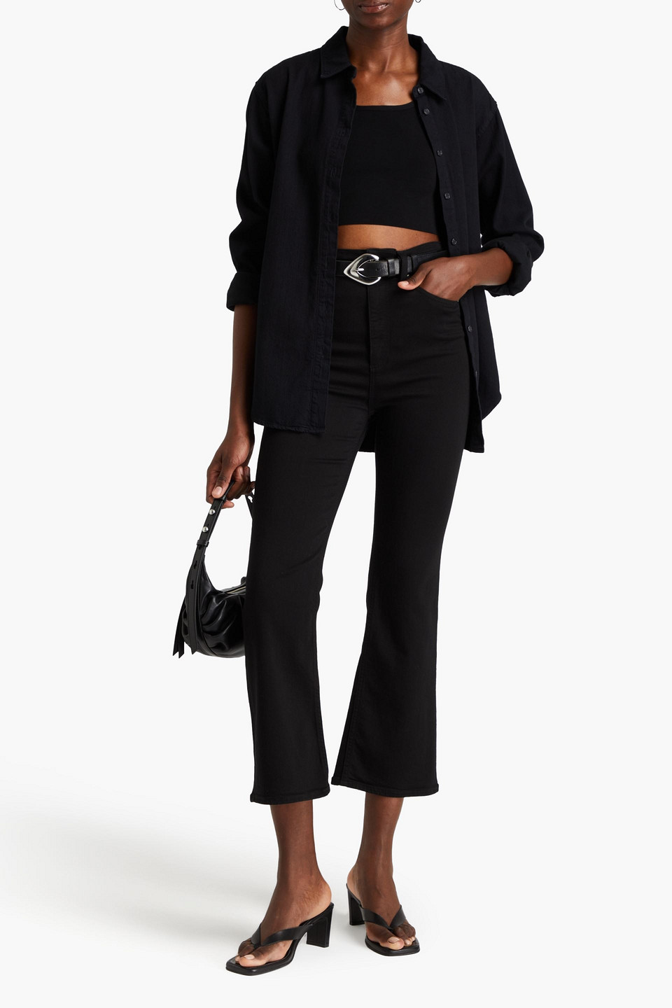 Rag & Bone Casey High-rise Kick-flare Jeans In Black