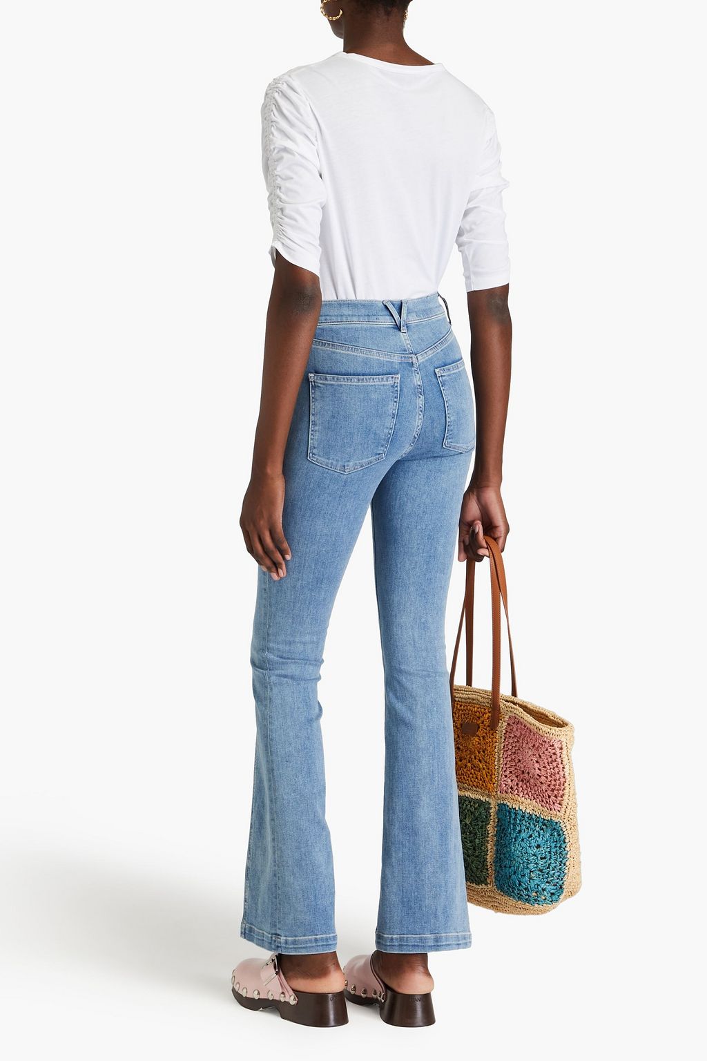 VERONICA BEARD Ruched Pima cotton-jersey top