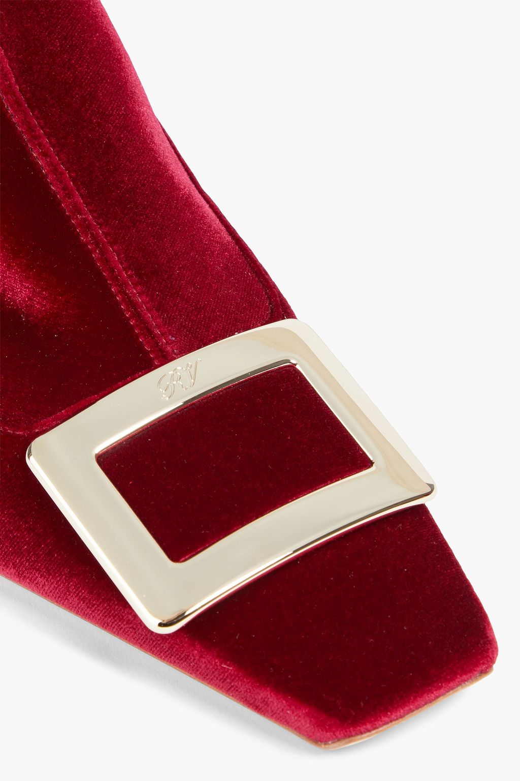 ROGER VIVIER بوت بطول الكاحل من المخمل مزين بإبزيم