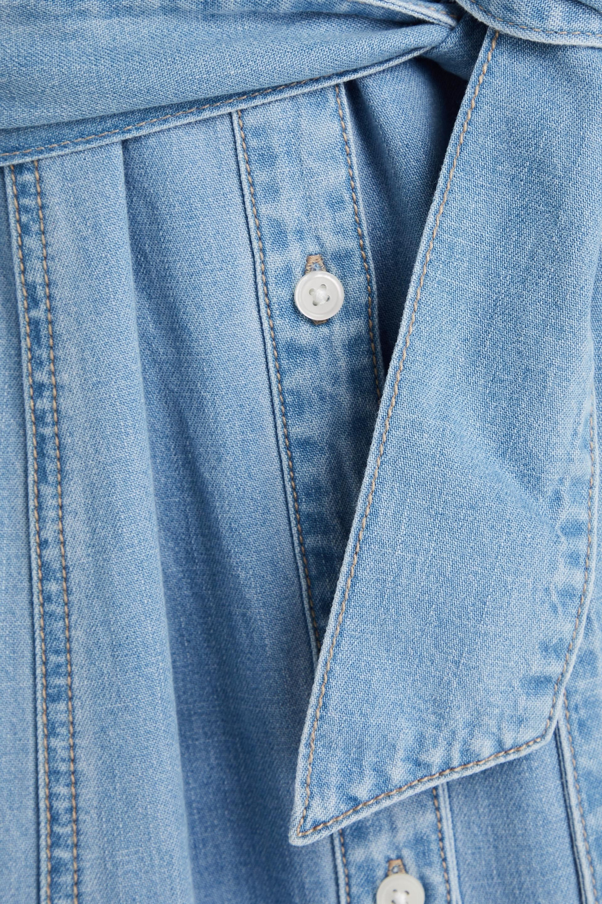 Veronica Beard Kova belted tiered denim midi dress thumbnail