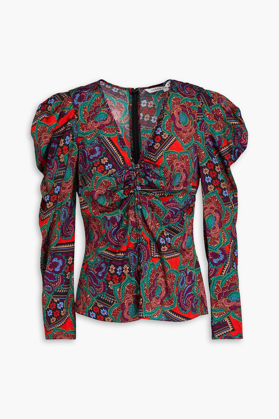 Simmons paisley-print silk-blend jacquard blouse