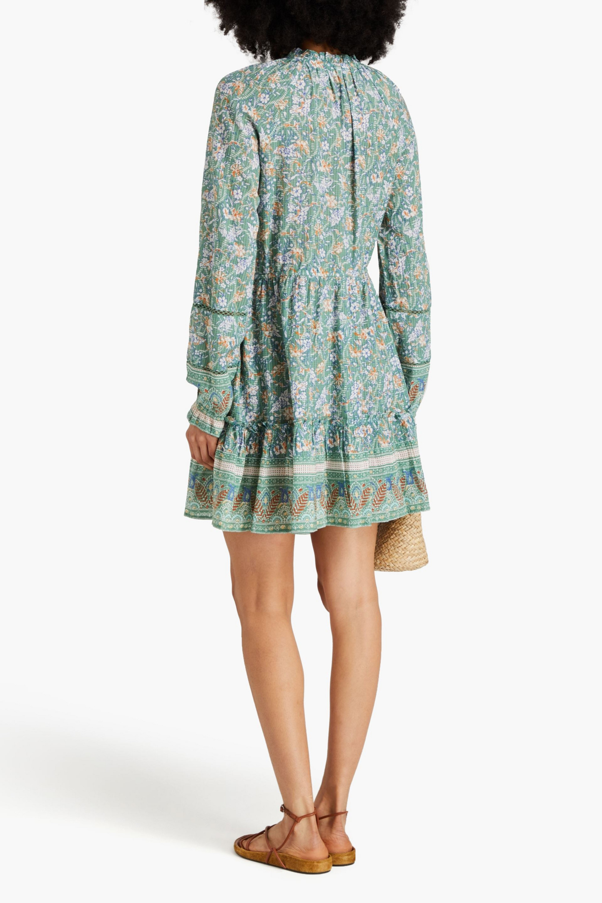 Veronica Beard Danica floral-print seersucker mini dress thumbnail