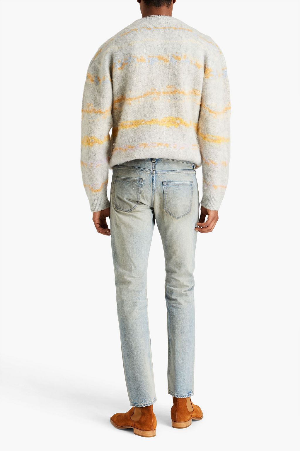 JOHN ELLIOTT بنطال جينز بلون باهت وبقصة ضيقة
