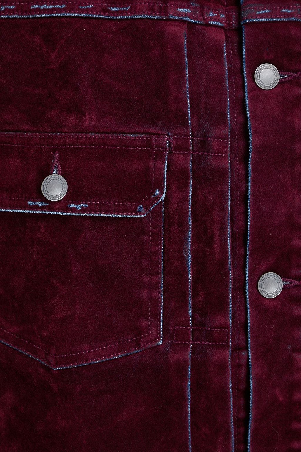 JOHN ELLIOTT Denim-trimmed velvet jacket