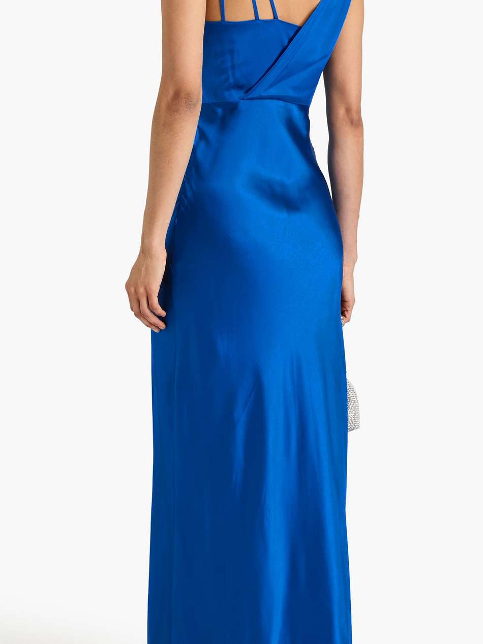 sanderson draped silk-blend satin maxi dress
