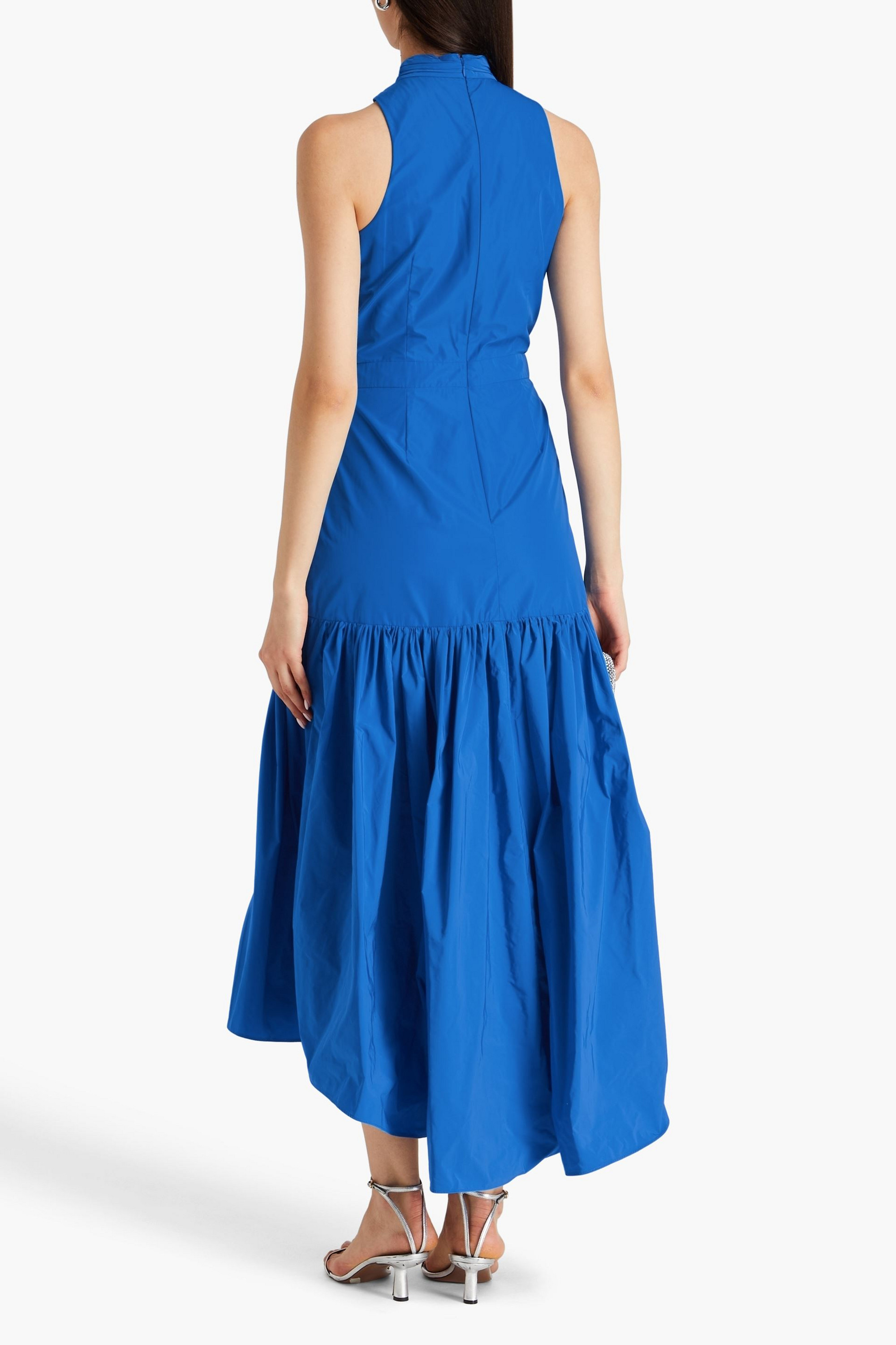 Veronica Beard Asymmetric tiered taffeta maxi dress thumbnail
