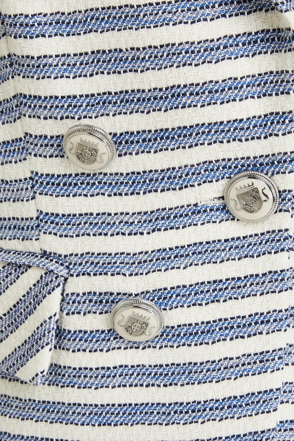 Veronica Beard Ryland Striped Cotton-blend Tweed Blazer In Blue