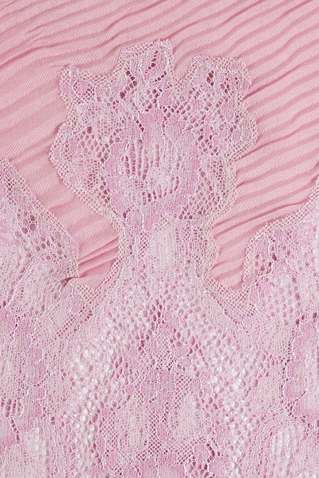 VALENTINO GARAVANI Lace-trimmed cashmere and wool-blend scarf