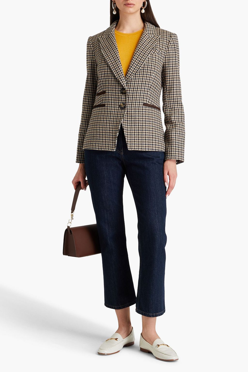 VERONICA BEARD Hudson houndstooth tweed blazer