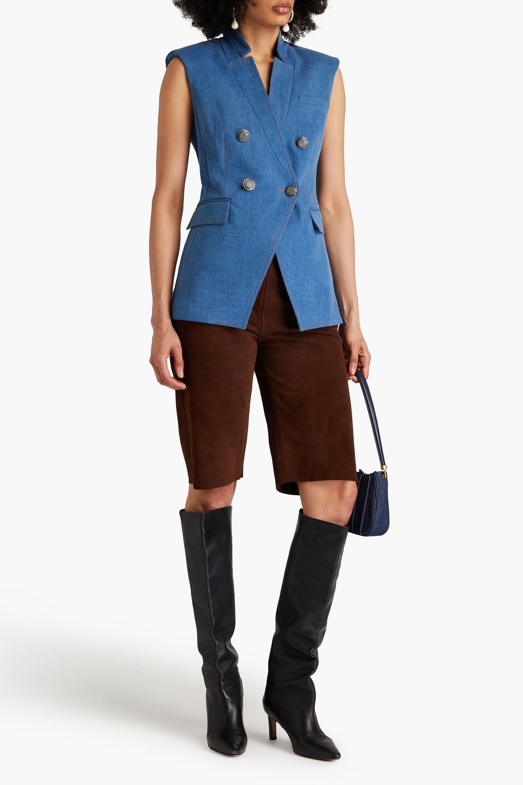 VERONICA BEARD Amika double-breasted denim vest