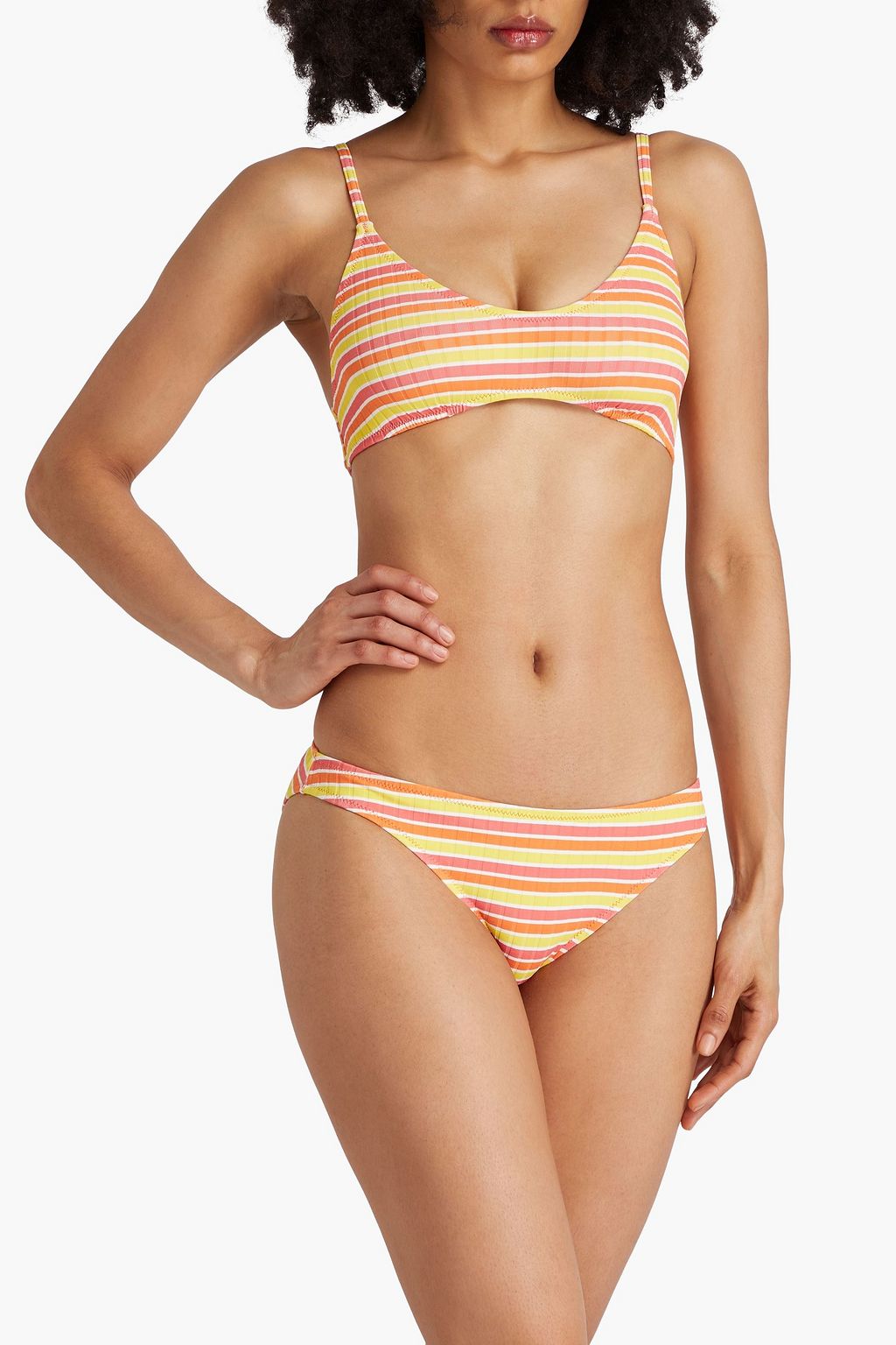 SOLID & STRIPED توب بيكيني Rachel بتصميم مضلّع ومخطط