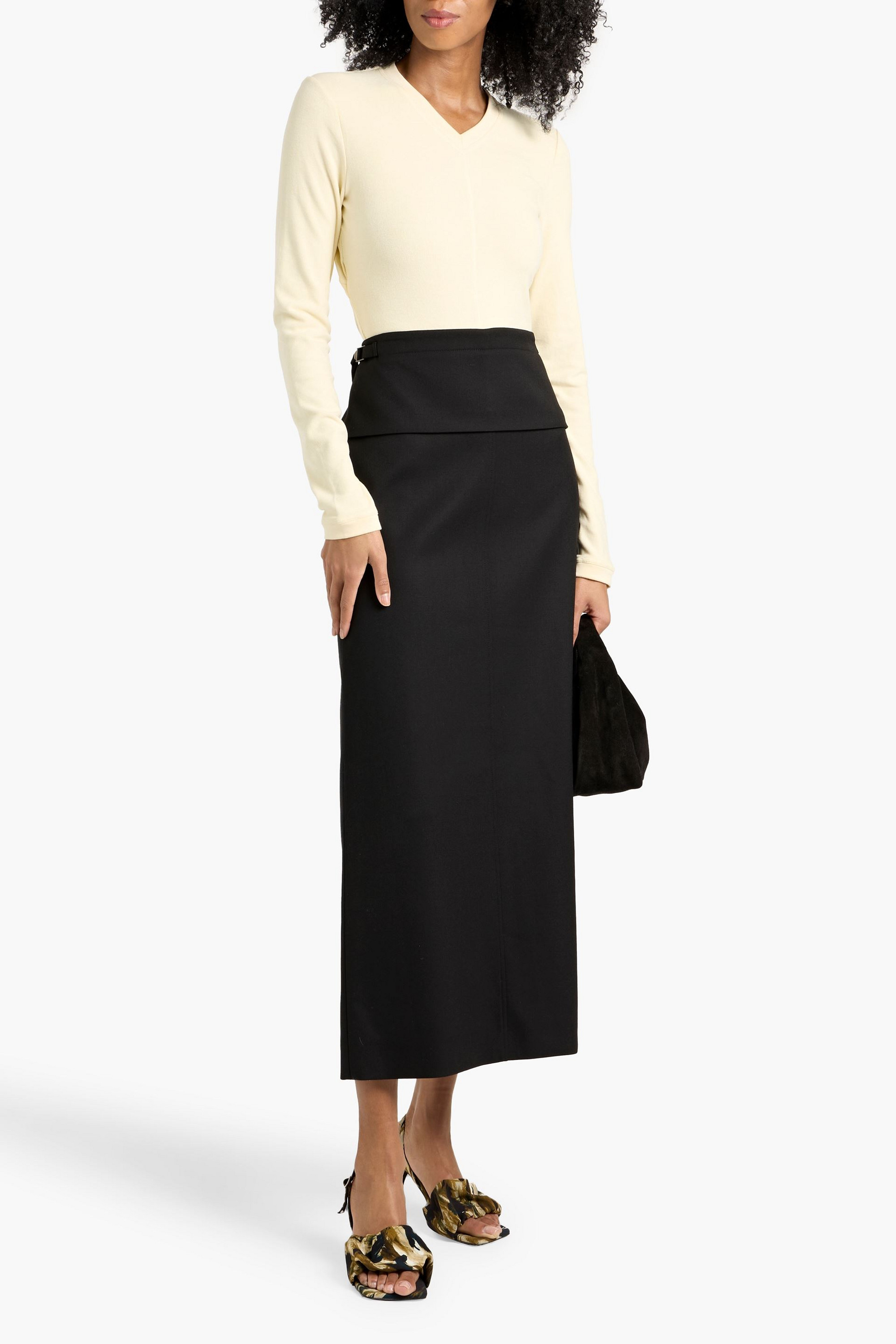 Proenza Schouler Adriana wool-blend twill maxi skirt