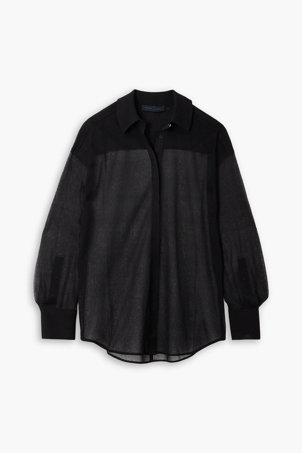 proenza schouler - smithson silk-organza blouse - black - m