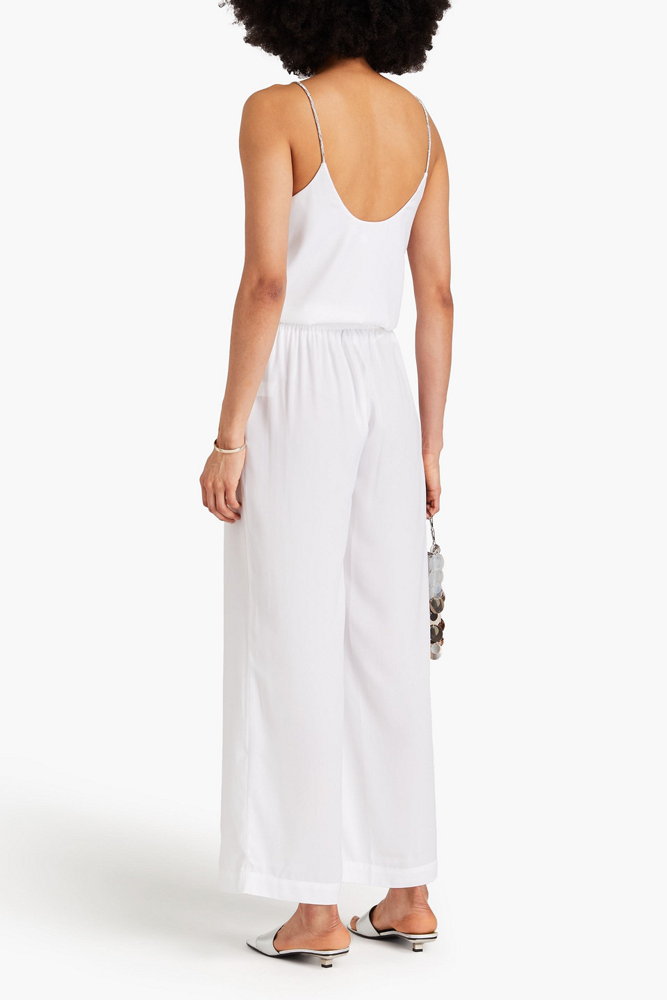 SOLID & STRIPED THE DANI CRYSTAL-EMBELLISHED SATIN WIDE-LEG PANTS