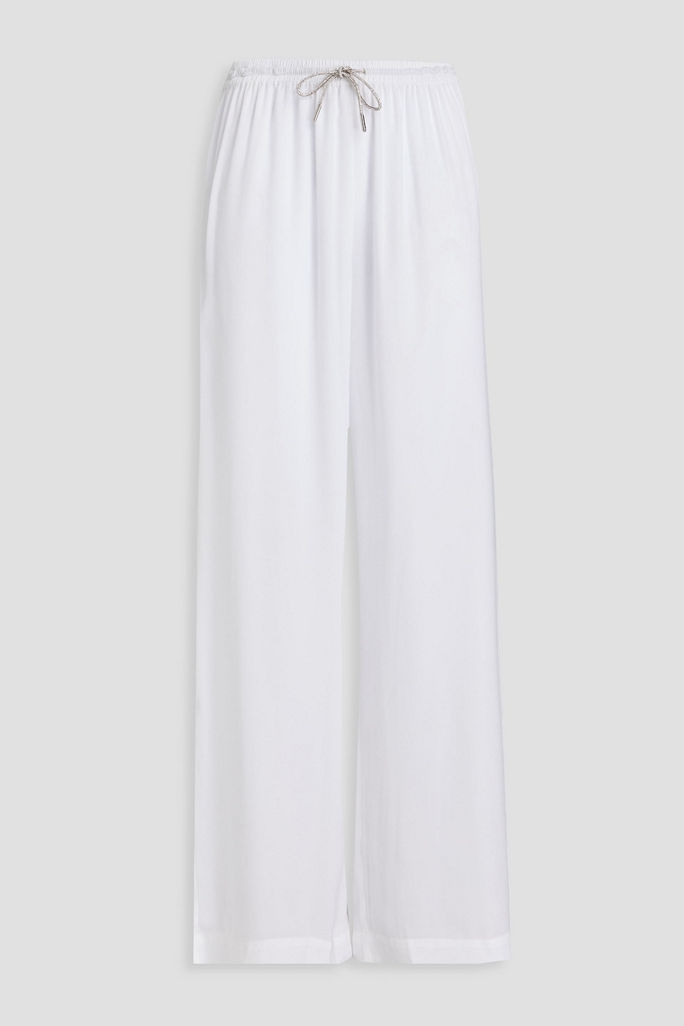 SOLID & STRIPED THE DANI CRYSTAL-EMBELLISHED SATIN WIDE-LEG PANTS