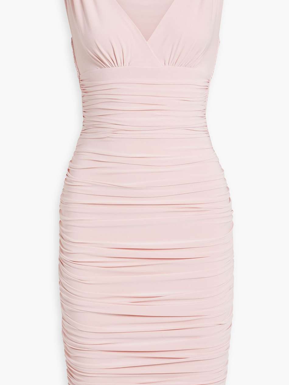 tara ruched stretch-jersey mini dress