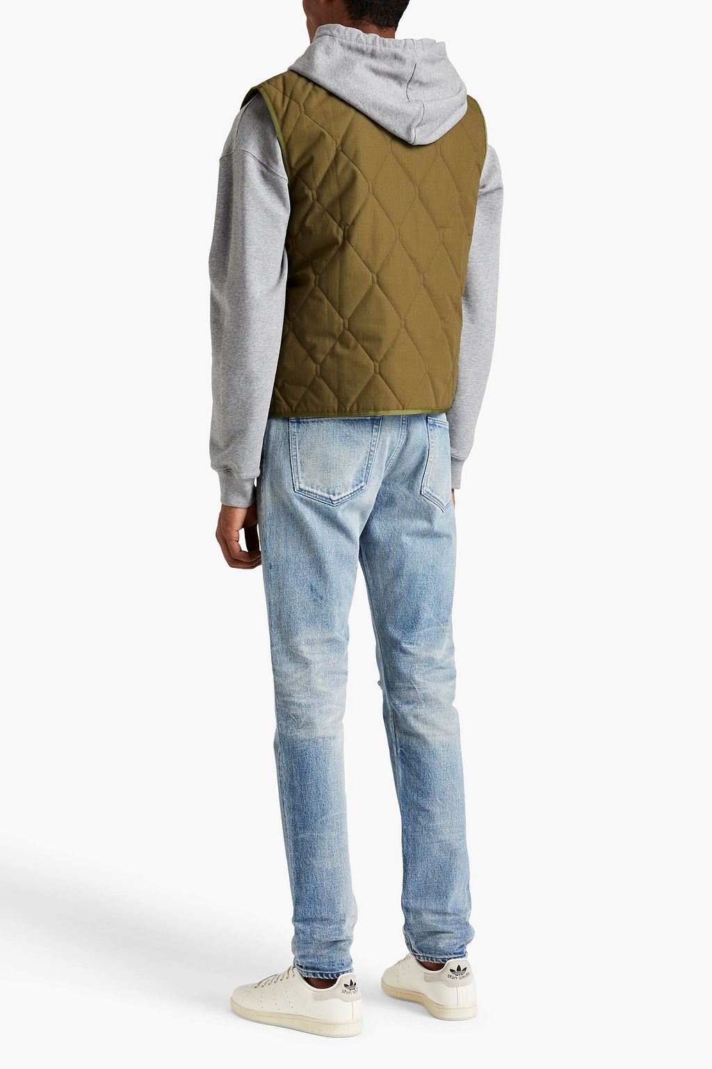 JOHN ELLIOTT 디스트레스드 디테일 페이디드 데님 슬림 핏 진