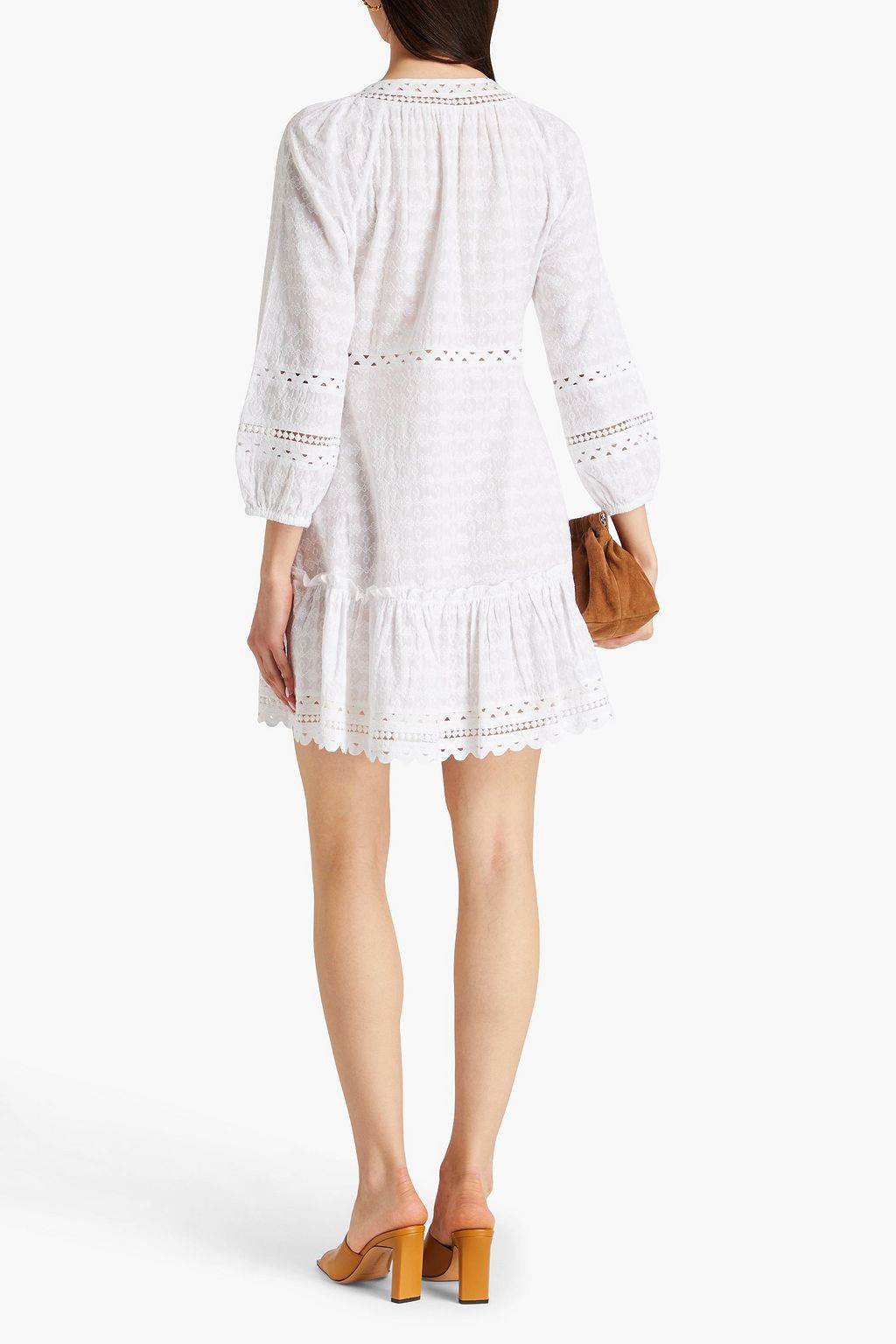 VERONICA BEARD Daeja crochet-trimmed cotton mini dress