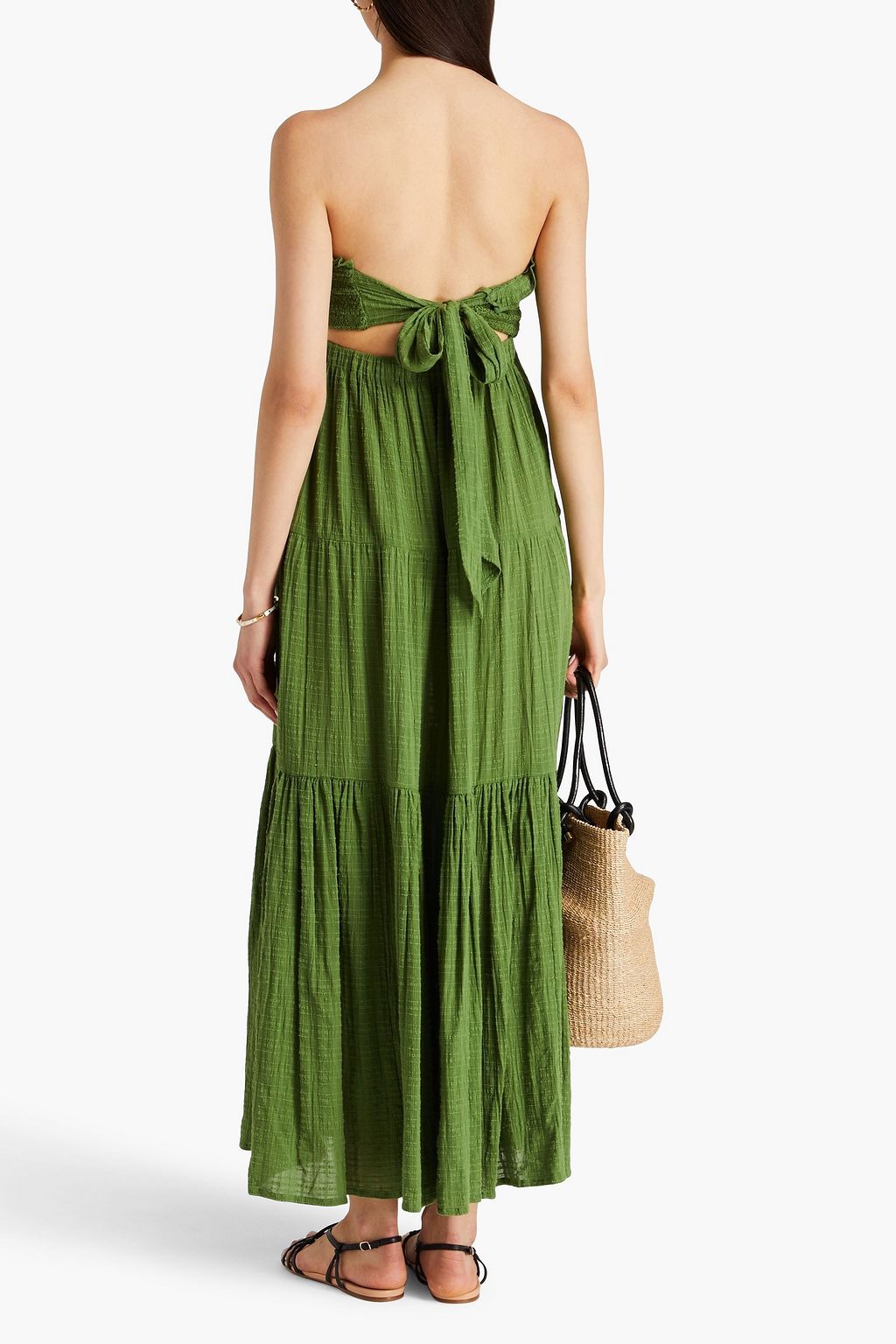 VERONICA BEARD McKinney strapless cotton-jacquard maxi dress