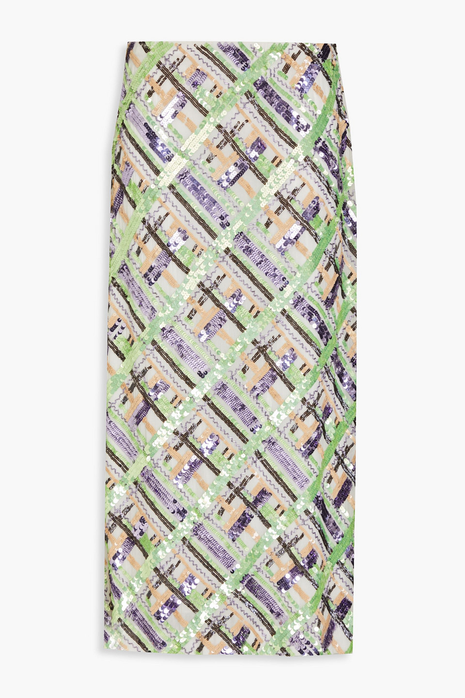veronica beard - brent embellished georgette midi skirt - purple - us 6