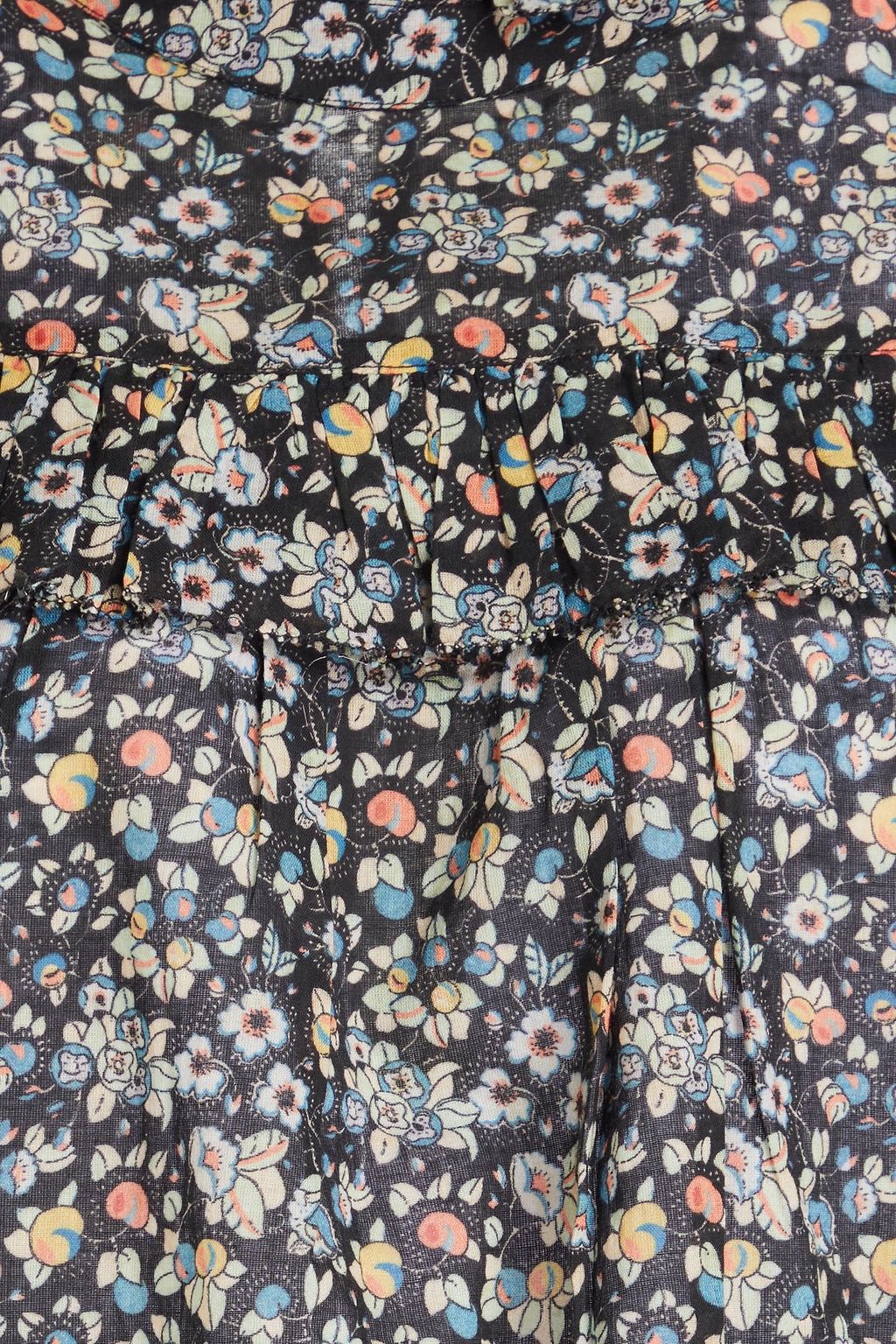 RIXO Lucinda crochet-trimmed floral-print cotton blouse