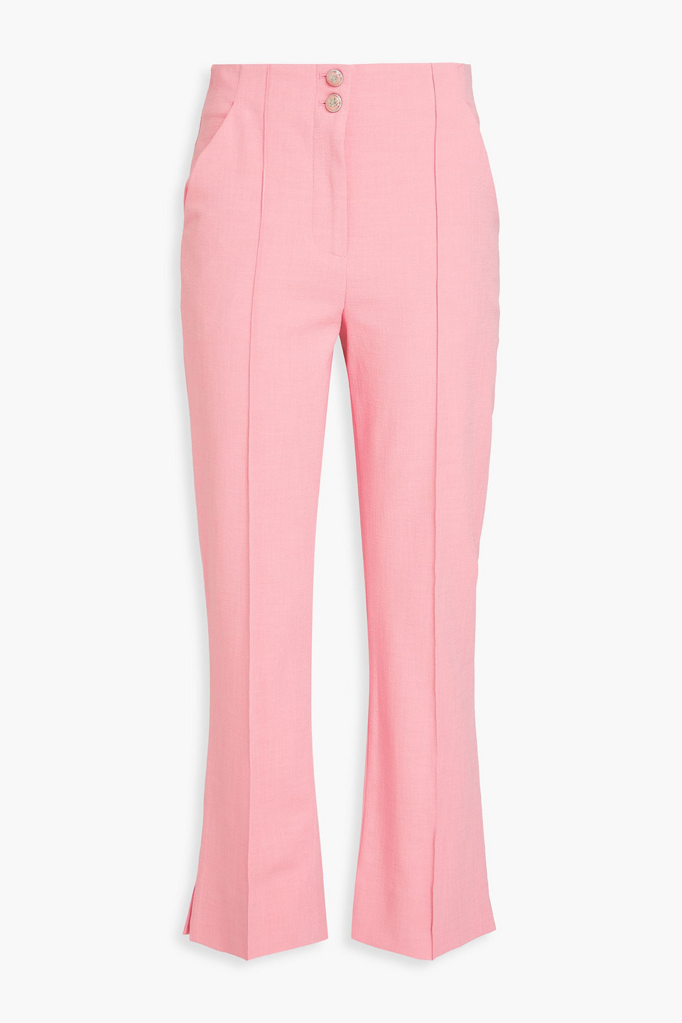 Veronica Beard Kean Tweed Kick-flare Pants In Baby Pink