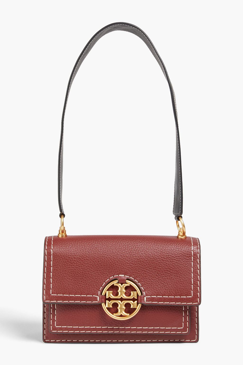 TORY BURCH Miller Western small pebbled leather shoulder bag THE OUTNET