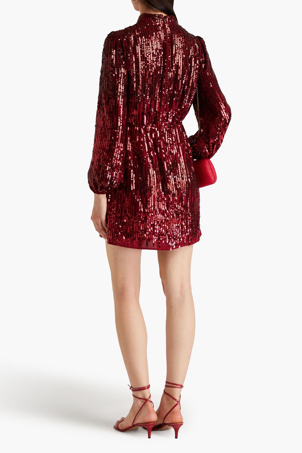 RIXO Samantha sequined crepe de chine mini dress
