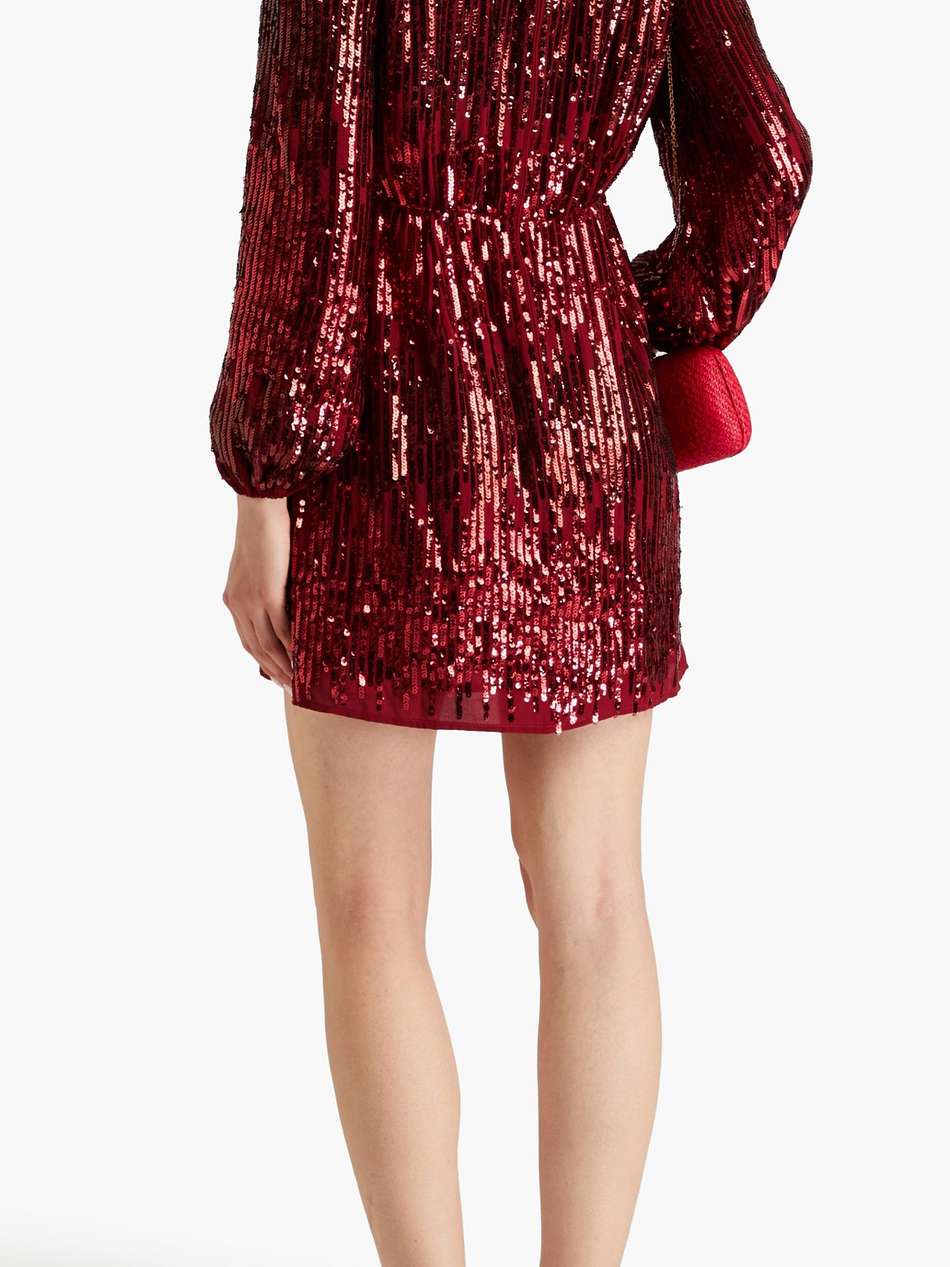 samantha sequined crepe de chine mini dress