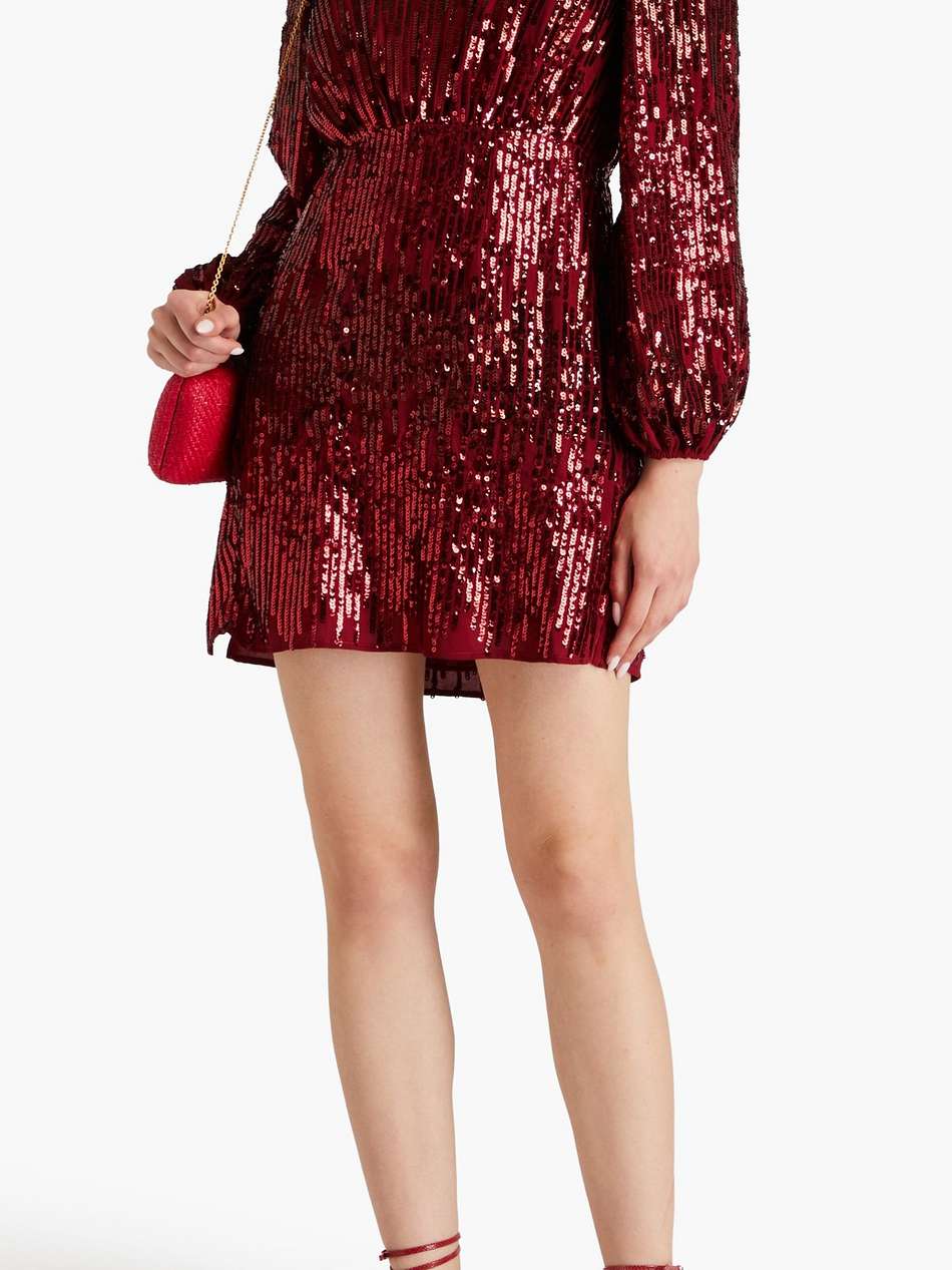 samantha sequined crepe de chine mini dress