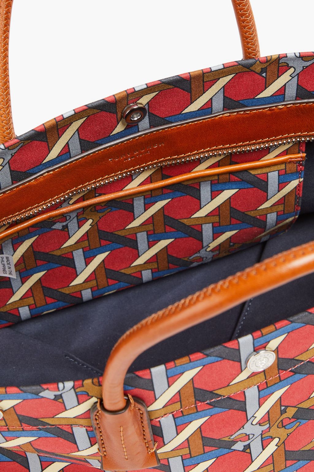 TORY BURCH Basketweave printed canvas tote