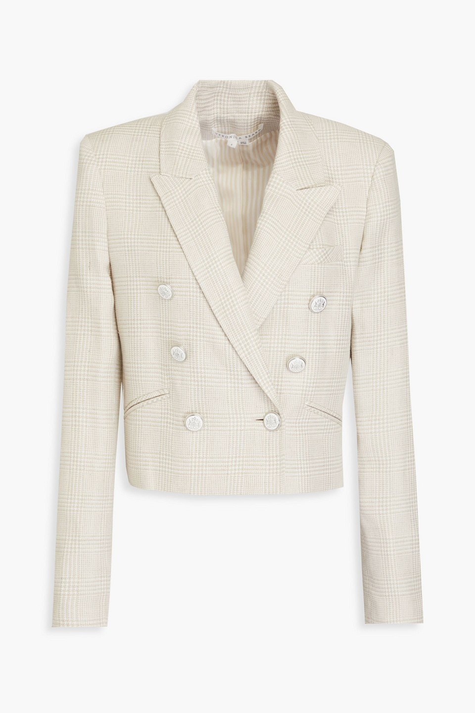 Veronica Beard Nevis Double-breasted Houndstooth Tweed Blazer In Black