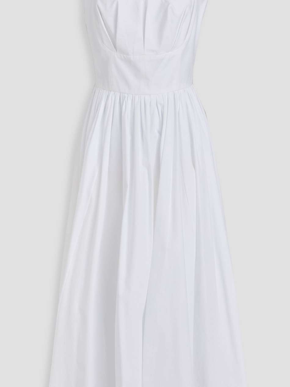 terry gathered cotton-poplin midi dress