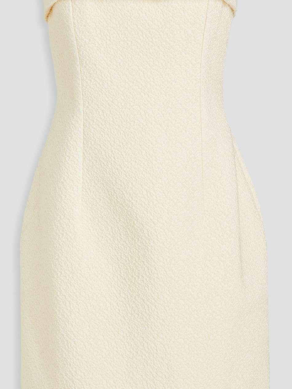 strapless cotton-blend bouclé mini dress