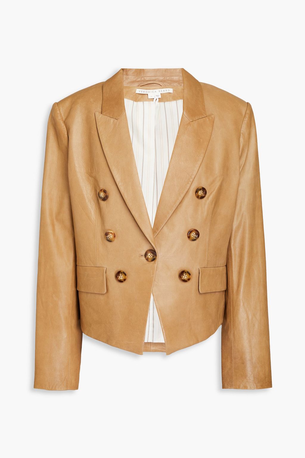 VERONICA BEARD Cooke double breasted leather blazer THE OUTNET