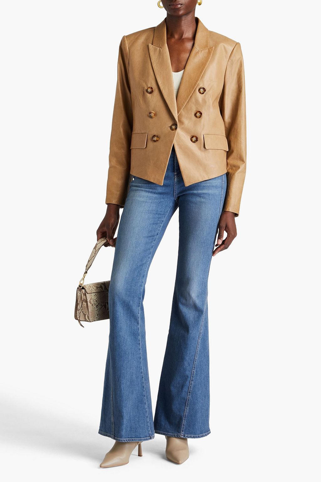 VERONICA BEARD Cooke double-breasted leather blazer