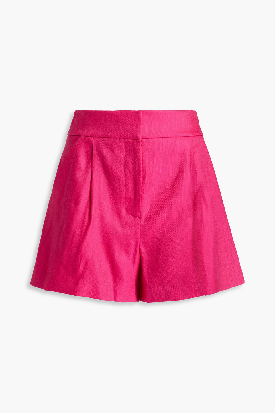 Veronica Beard Velia Pleated Cotton-blend Shorts In Fuchsia