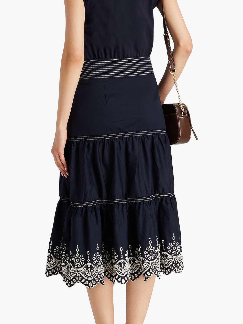 amaia jersey-paneled cotton-poplin midi dress