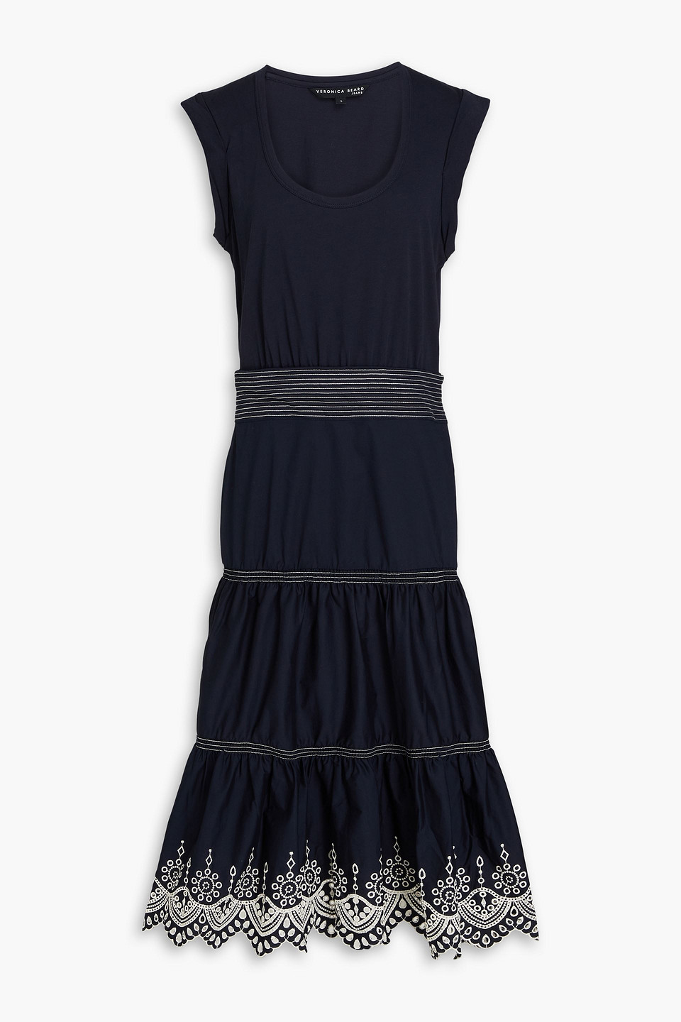 Amaia poplin-paneled cotton-jersey midi dress