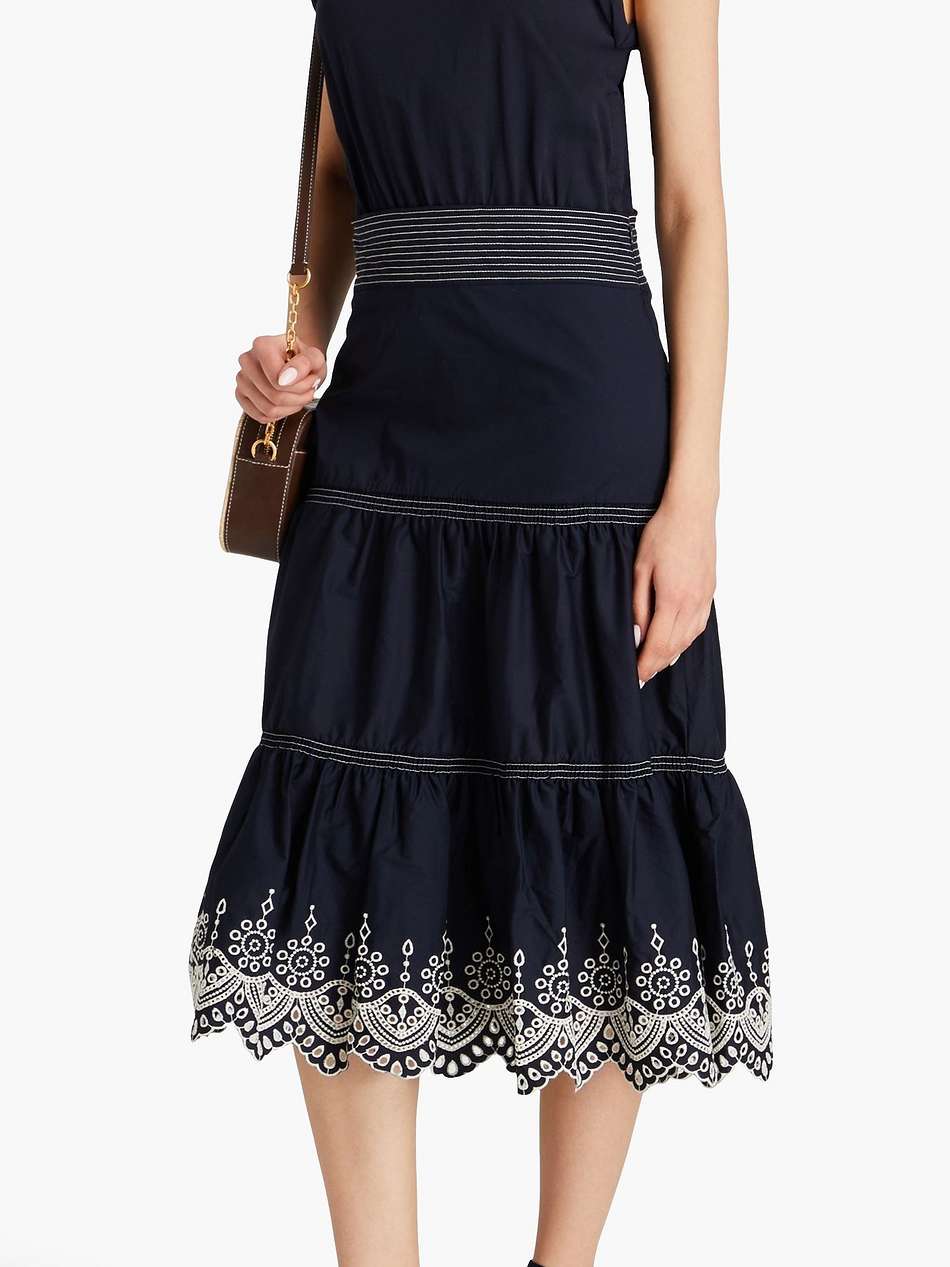 amaia jersey-paneled cotton-poplin midi dress