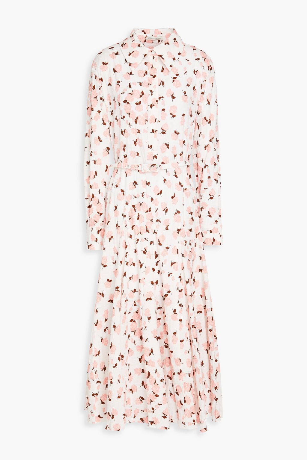 EMILIA WICKSTEAD Marion floral print Swiss dot cotton blend midi shirt dress THE OUTNET