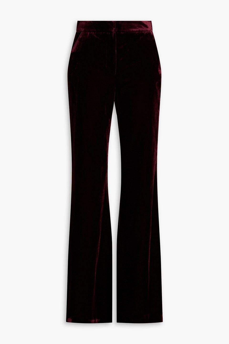Veronica Beard Lebone Velvet Flared Pants In Merlot