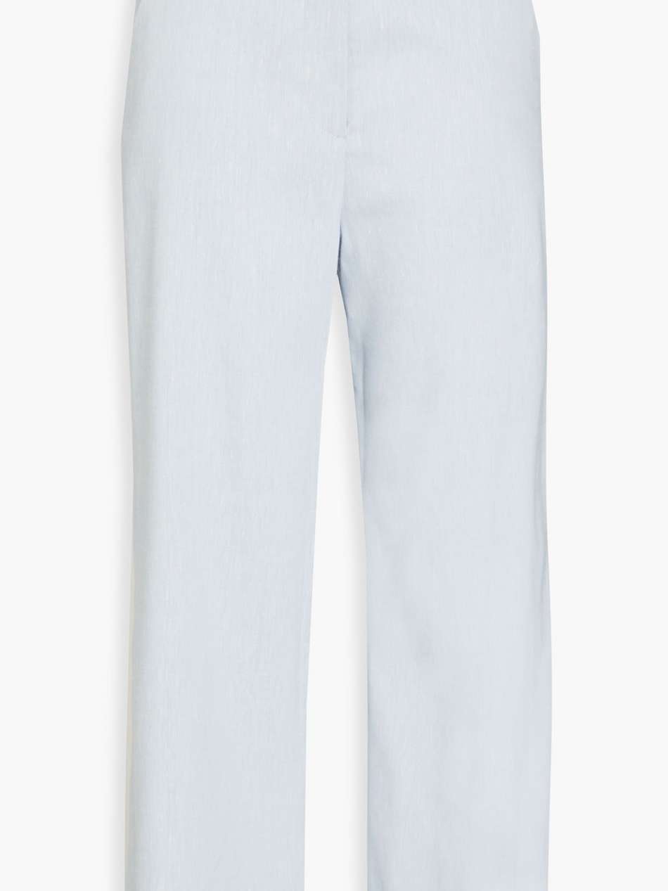 jeanne linen-blend oxford wide-leg pants