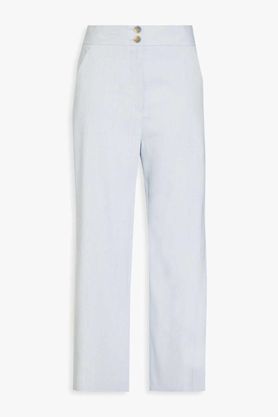 Veronica Beard Jeanne Linen-blend Oxford Wide-leg Trousers In Sky Blue