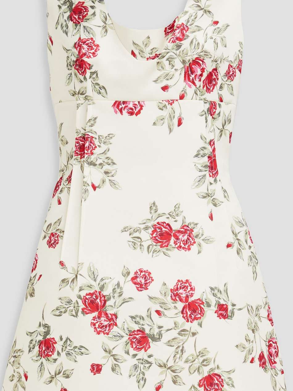 zephyr floral-print duchesse-satin mini dress