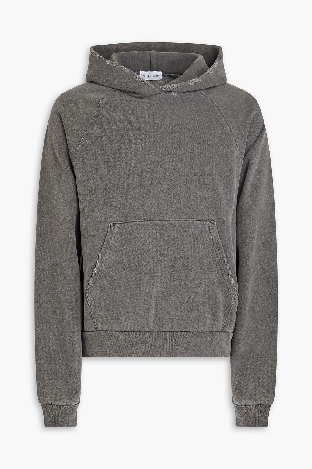 JOHN ELLIOTT Distressed cotton fleece hoodie THE OUTNET